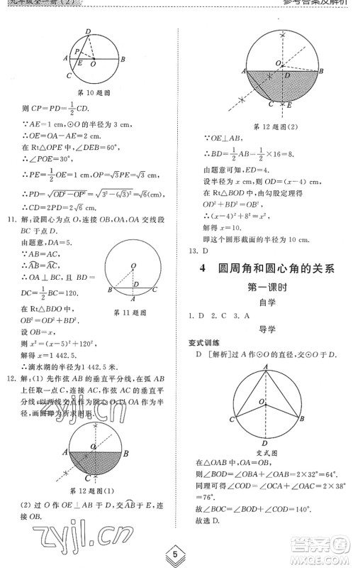 山东人民出版社2022综合能力训练九年级数学全一册(2)鲁教版五四学制答案