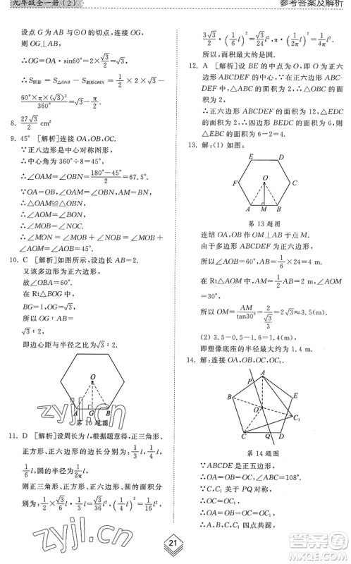 山东人民出版社2022综合能力训练九年级数学全一册(2)鲁教版五四学制答案 山东人民出版社2022综合能力训练九年级数学全一册(2)鲁教版五四学制答案