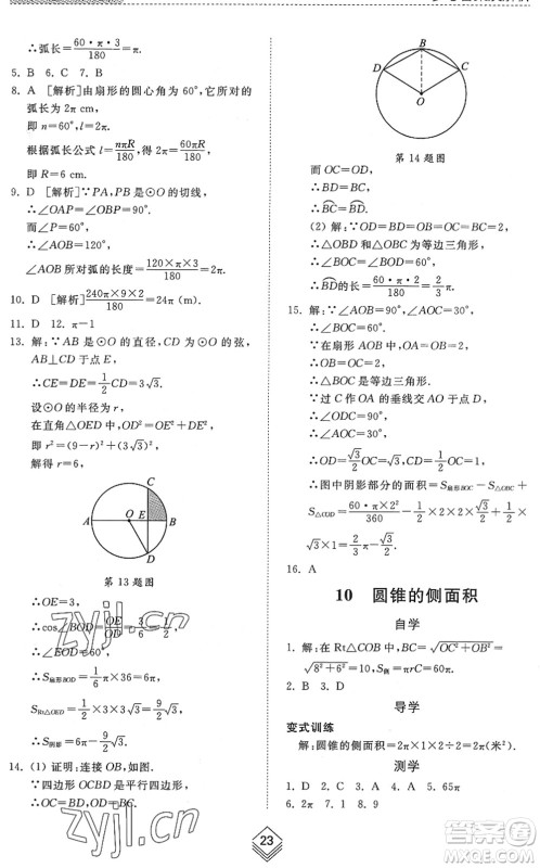 山东人民出版社2022综合能力训练九年级数学全一册(2)鲁教版五四学制答案