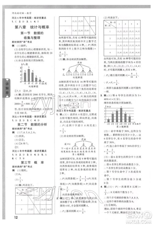 新疆青少年出版社2022中考面对面九年级数学通用版河北专版参考答案