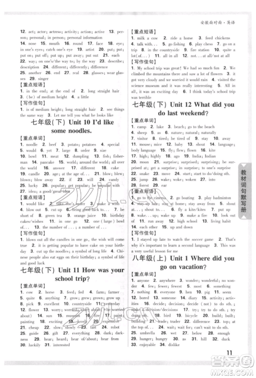 新疆青少年出版社2022中考面对面九年级英语通用版安徽专版参考答案 新疆青少年出版社2022中考面对面九年级英语通用版安徽专版参考答案