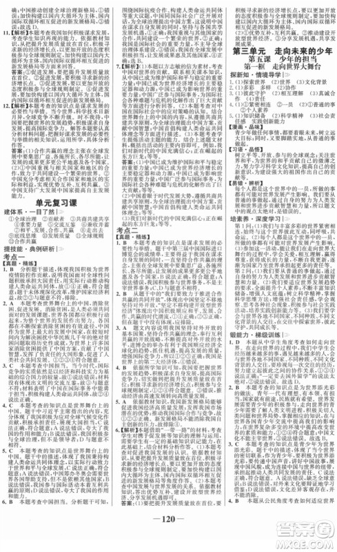 延边大学出版社2022金榜学案九年级道德与法治下册部编版RJ答案 延边大学出版社2022金榜学案九年级道德与法治下册部编版RJ答案