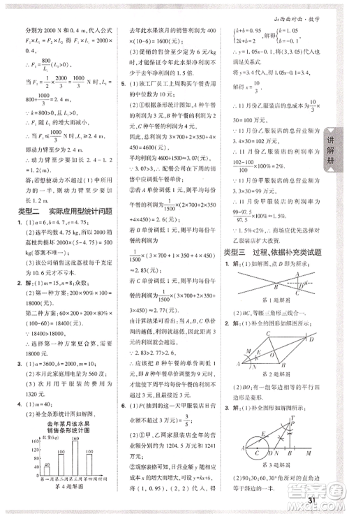 新疆青少年出版社2022中考面对面九年级数学通用版山西专版参考答案 新疆青少年出版社2022中考面对面九年级数学通用版山西专版参考答案