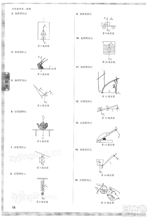 新疆青少年出版社2022中考面对面九年级物理通用版河南专版参考答案