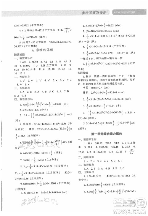 辽宁教育出版社2022尖子生题库数学六年级下册BS北师版答案