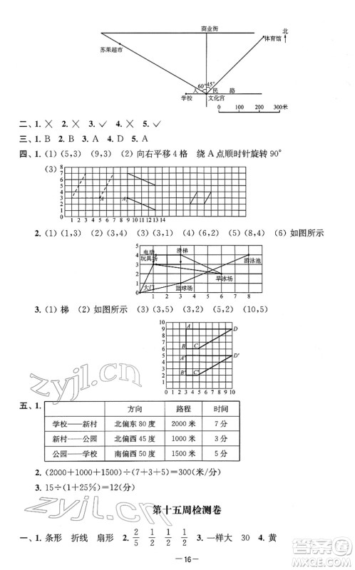 江苏人民出版社2022名校起航全能检测卷六年级数学下册苏教版答案
