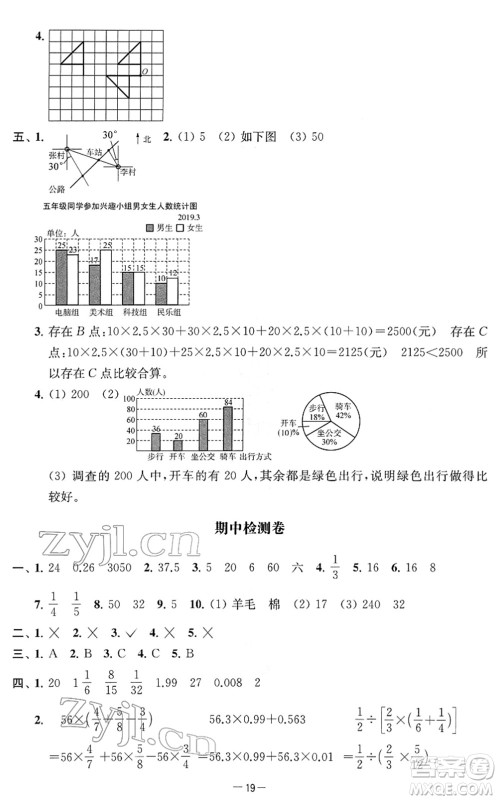 江苏人民出版社2022名校起航全能检测卷六年级数学下册苏教版答案