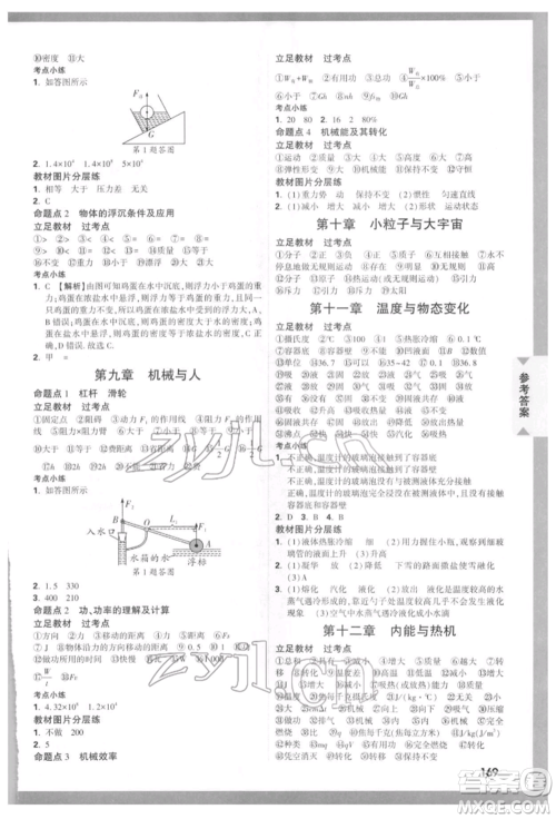 新疆青少年出版社2022中考面对面九年级物理通用版贵州专版参考答案 新疆青少年出版社2022中考面对面九年级物理通用版贵州专版参考答案