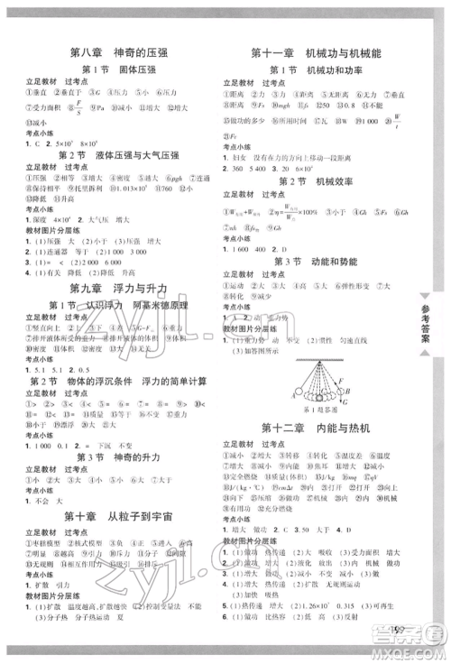 西安出版社2022中考面对面九年级物理通用版广西专版参考答案 西安出版社2022中考面对面九年级物理通用版广西专版参考答案