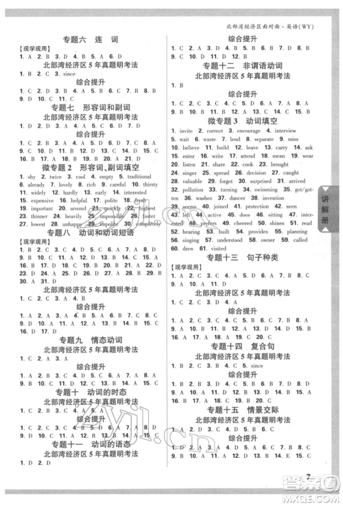 新疆青少年出版社2022中考面对面九年级英语外研版北部湾经济区专版参考答案 新疆青少年出版社2022中考面对面九年级英语外研版北部湾经济区专版参考答案