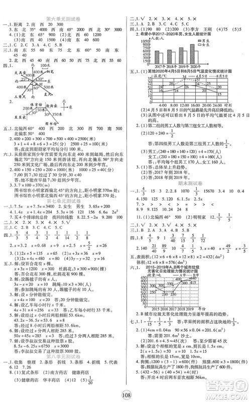 天津科学技术出版社2022云顶课堂五年级数学下册BS北师版答案