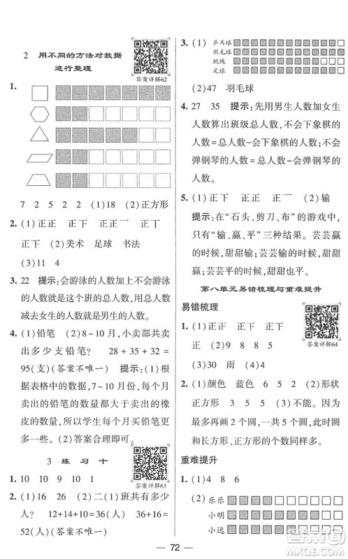 河海大学出版社2022学霸棒棒堂同步提优二年级数学下册SJ苏教版答案 河海大学出版社2022学霸棒棒堂同步提优二年级数学下册SJ苏教版答案