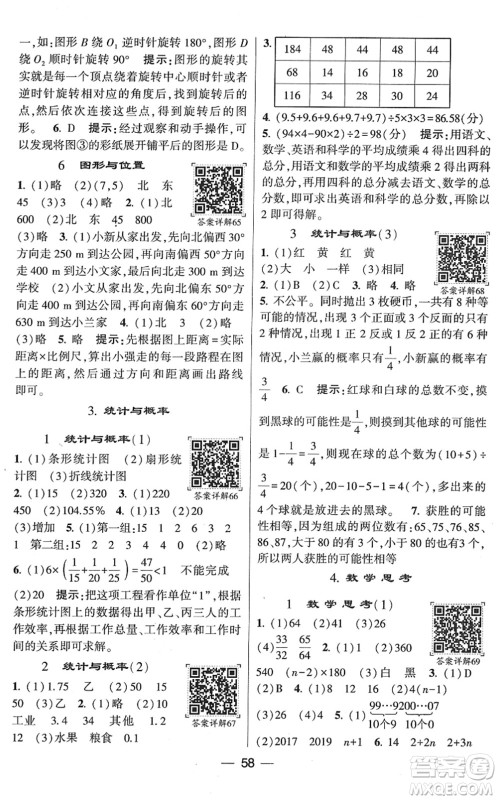 河海大学出版社2022学霸棒棒堂同步提优六年级数学下册RJ人教版答案 河海大学出版社2022学霸棒棒堂同步提优六年级数学下册RJ人教版答案