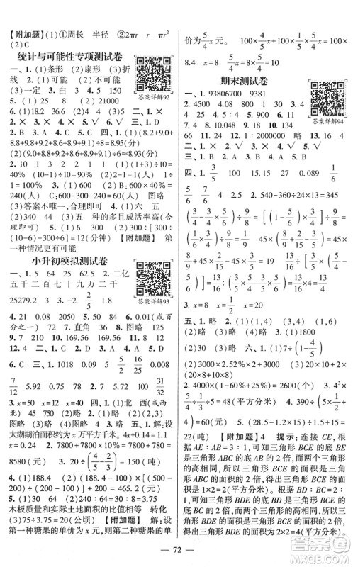 河海大学出版社2022学霸棒棒堂同步提优六年级数学下册SJ苏教版答案 河海大学出版社2022学霸棒棒堂同步提优六年级数学下册SJ苏教版答案