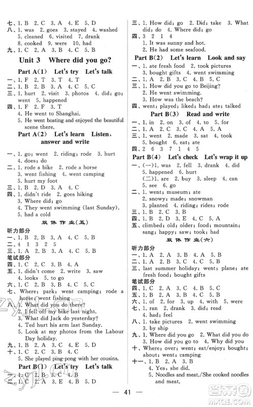 河海大学出版社2022学霸棒棒堂同步提优六年级英语下册RJ人教版答案 河海大学出版社2022学霸棒棒堂同步提优六年级英语下册RJ人教版答案