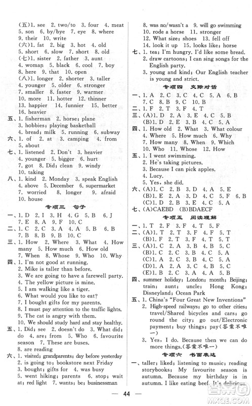 河海大学出版社2022学霸棒棒堂同步提优六年级英语下册RJ人教版答案 河海大学出版社2022学霸棒棒堂同步提优六年级英语下册RJ人教版答案