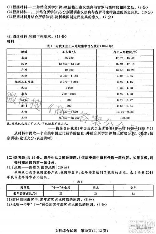 2022年江西省高三教学质量监测卷文科综合试题及答案