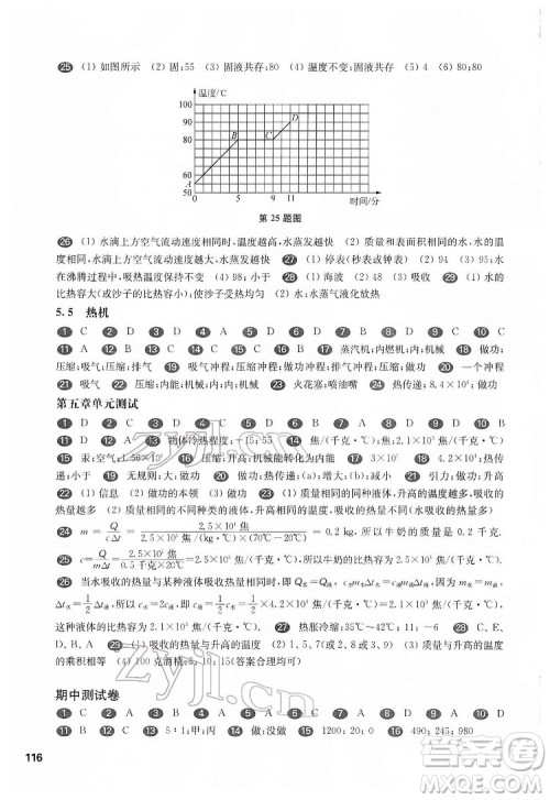 华东师范大学出版社2022一课一练八年级物理第二学期华东师大版答案