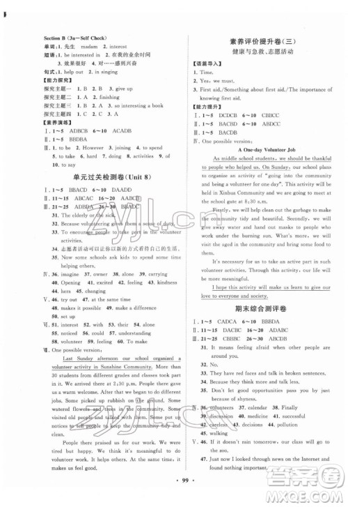 山东教育出版社2022初中同步练习册分层卷英语七年级下册鲁教版答案 山东教育出版社2022初中同步练习册分层卷英语七年级下册鲁教版答案
