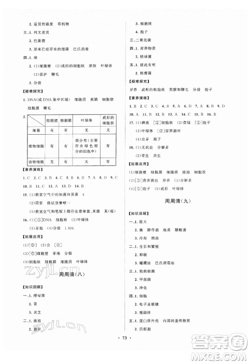 山东教育出版社2022初中同步练习册分层卷生物学七年级下册五四制鲁科版答案 山东教育出版社2022初中同步练习册分层卷生物学七年级下册五四制鲁科版答案