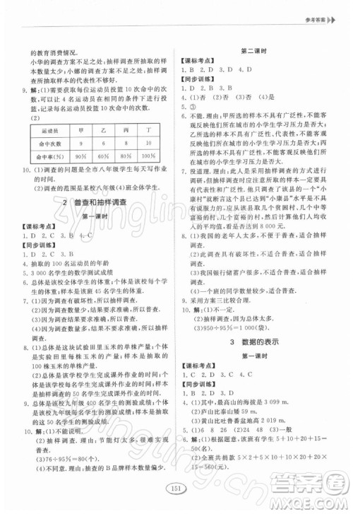 山东科学技术出版社2022初中同步练习册数学六年级下册五四制鲁教版答案