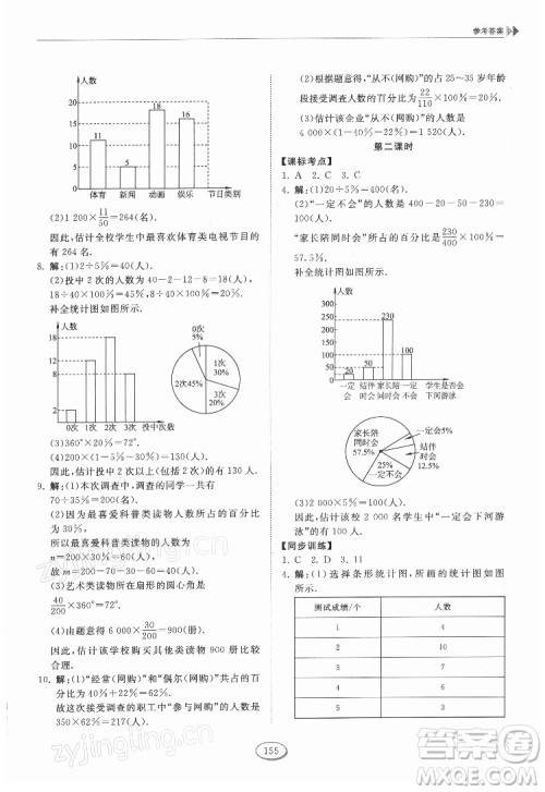 山东科学技术出版社2022初中同步练习册数学六年级下册五四制鲁教版答案