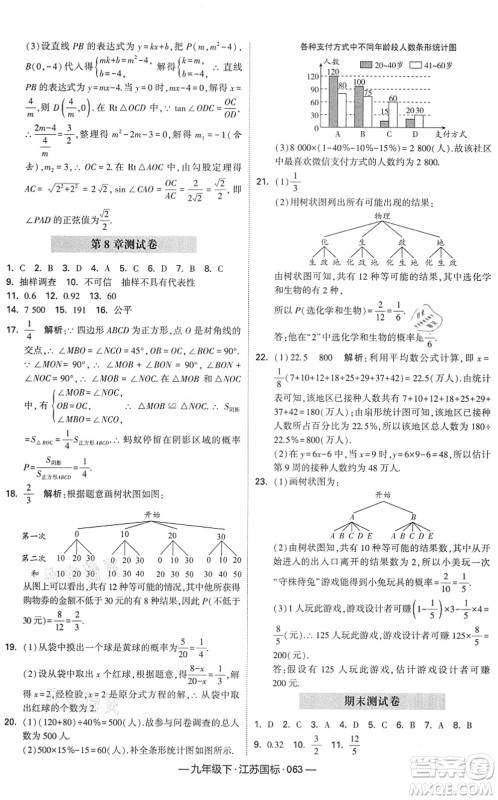 宁夏人民教育出版社2022学霸课时作业九年级数学下册江苏国标版答案