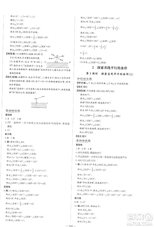 陕西人民教育出版社2022练案五四学制六年级数学下册鲁教版参考答案