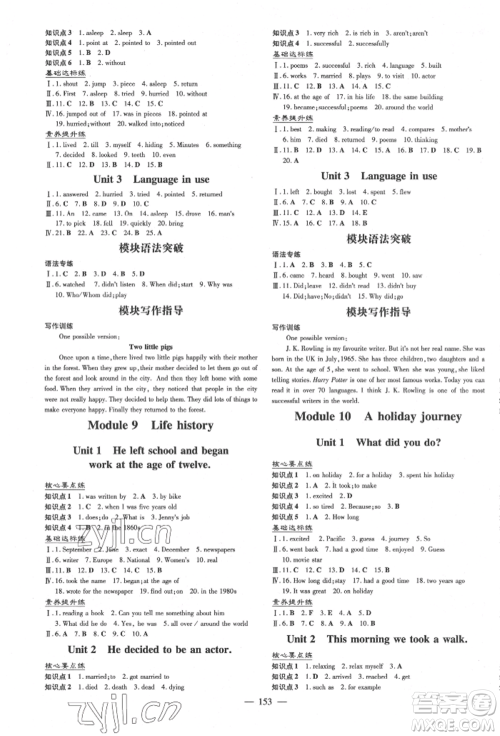 吉林教育出版社2022练案课时作业本七年级下册英语外研版参考答案