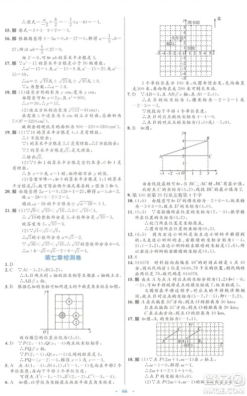 内蒙古教育出版社2022初中同步学习目标与检测七年级数学下册人教版答案 内蒙古教育出版社2022初中同步学习目标与检测七年级数学下册人教版答案
