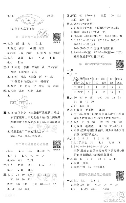 浙江教育出版社2022阳光同学课时达标训练三年级数学下册R人教版浙江专版答案 浙江教育出版社2022阳光同学课时达标训练三年级数学下册R人教版浙江专版答案