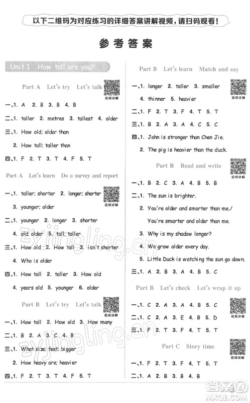 浙江教育出版社2022阳光同学课时达标训练六年级英语下册PEP版浙江专版答案 浙江教育出版社2022阳光同学课时达标训练六年级英语下册PEP版浙江专版答案