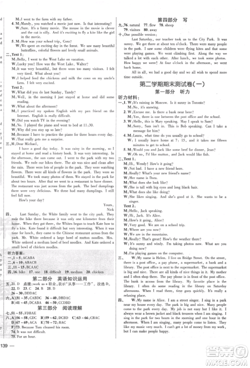 安徽教育出版社2022点拨训练课时作业本七年级下册英语人教版安徽专版参考答案 安徽教育出版社2022点拨训练课时作业本七年级下册英语人教版安徽专版参考答案