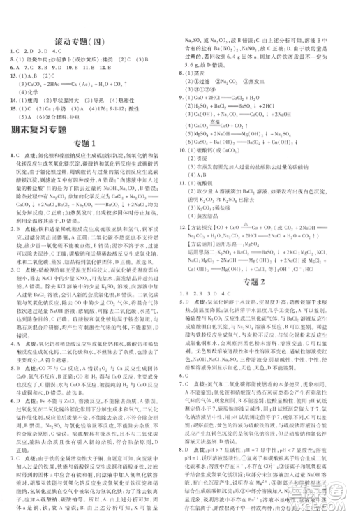 吉林教育出版社2022点拨训练课时作业本九年级下册化学科学版参考答案 吉林教育出版社2022点拨训练课时作业本九年级下册化学科学版参考答案