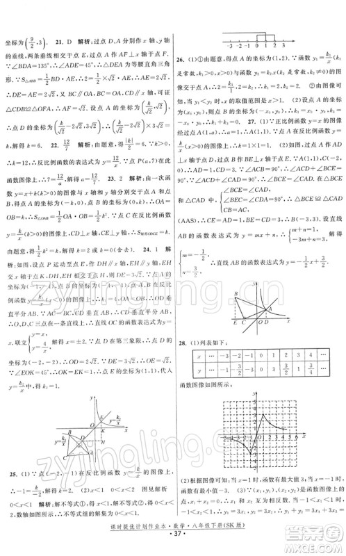 江苏人民出版社2022课时提优计划作业本八年级数学下册SK苏科版答案 江苏人民出版社2022课时提优计划作业本八年级数学下册SK苏科版答案