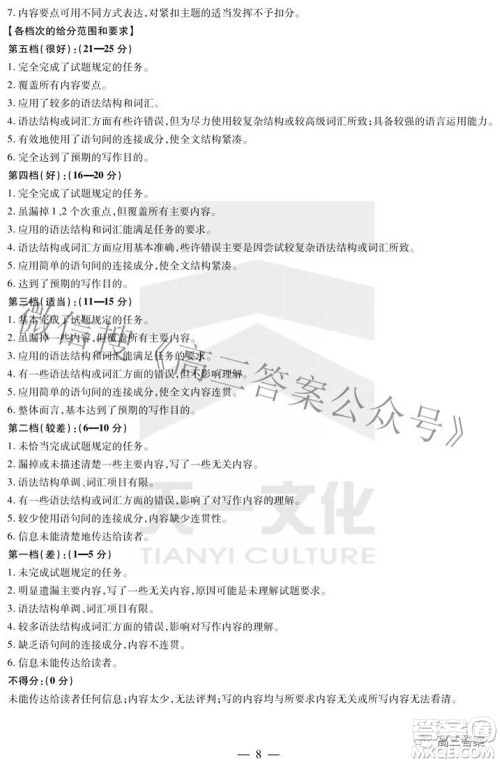 天一大联考2021-2022学年高中毕业班阶段测试六英语试题及答案 天一大联考2021-2022学年高中毕业班阶段测试六英语试题及答案