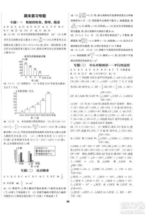 南京大学出版社2022提优训练课课练八年级下册数学江苏版徐州专版参考答案