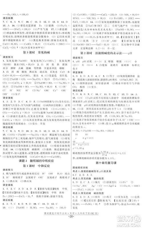 江苏人民出版社2022课时提优计划作业本九年级化学下册RJ人教版答案 江苏人民出版社2022课时提优计划作业本九年级化学下册RJ人教版答案