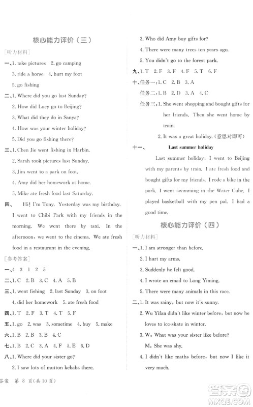 龙门书局2022黄冈小状元作业本六年级英语下册RP人教PEP版广东专版答案