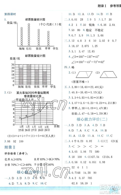 龙门书局2022黄冈小状元作业本四年级数学下册BS北师版答案 龙门书局2022黄冈小状元作业本四年级数学下册BS北师版答案