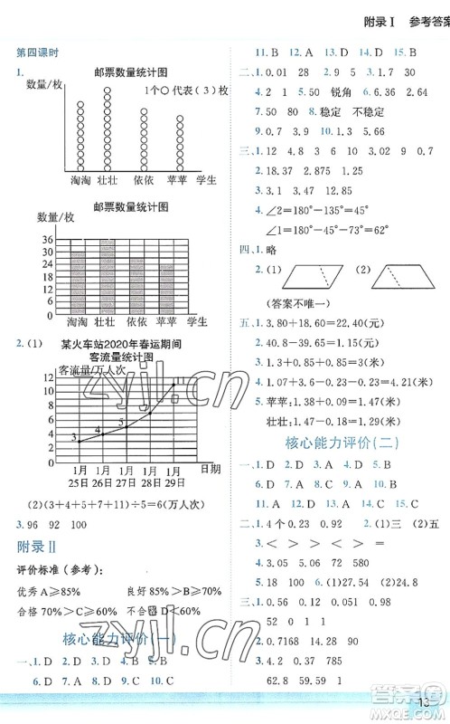 龙门书局2022黄冈小状元作业本四年级数学下册BS北师版答案