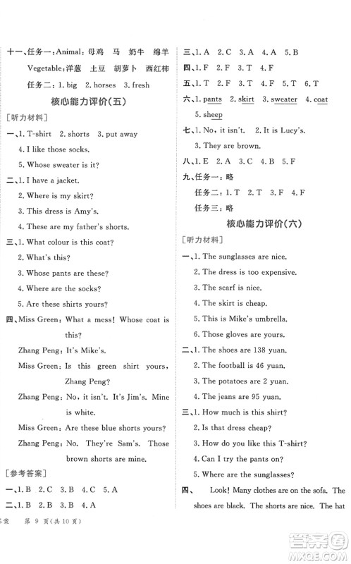 龙门书局2022黄冈小状元作业本四年级英语下册RP人教PEP版答案 龙门书局2022黄冈小状元作业本四年级英语下册RP人教PEP版答案