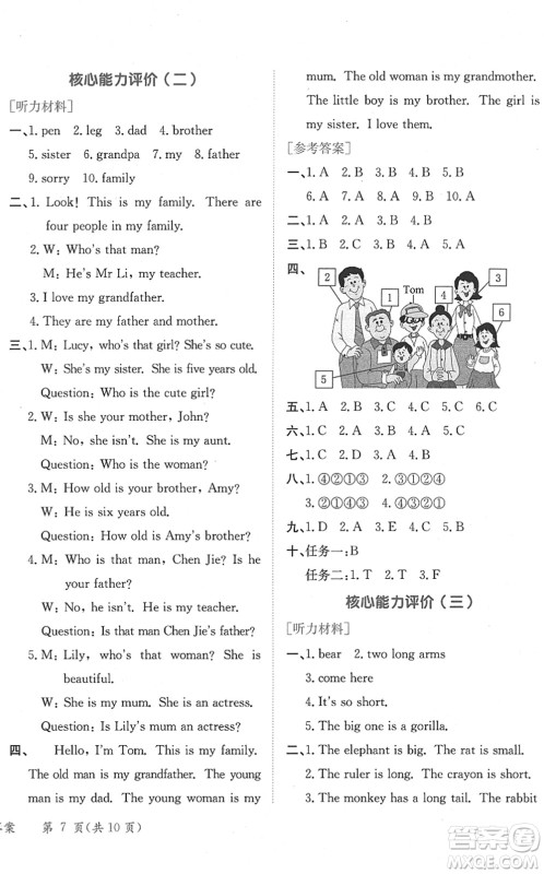 龙门书局2022黄冈小状元作业本三年级英语下册RP人教PEP版广东专版答案 龙门书局2022黄冈小状元作业本三年级英语下册RP人教PEP版广东专版答案