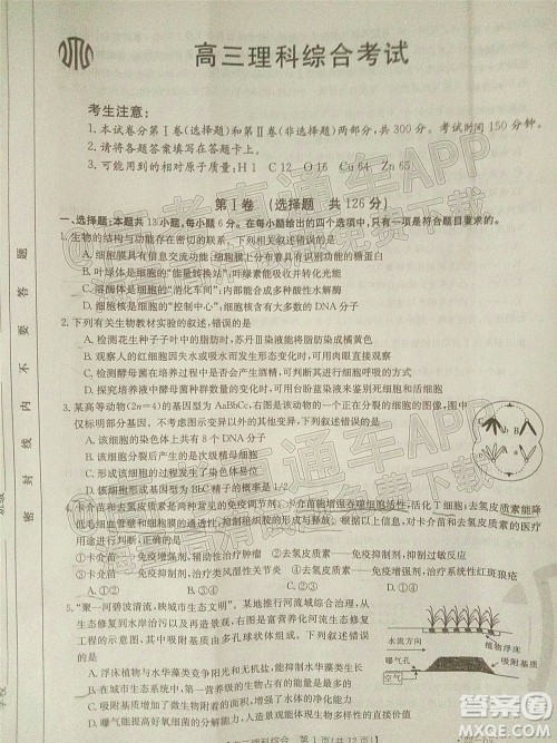 2022贵州金太阳高三4月联考理科综合试题及答案 2022贵州金太阳高三4月联考理科综合试题及答案