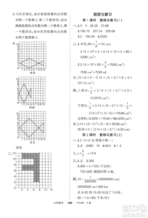 西安出版社2022状元成才路创优作业100分六年级下册数学北师大版参考答案 西安出版社2022状元成才路创优作业100分六年级下册数学北师大版参考答案