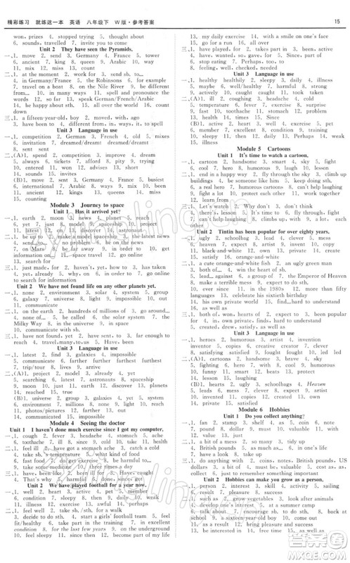 浙江工商大学出版社2022精彩练习就练这一本八年级英语下册W外研版答案 浙江工商大学出版社2022精彩练习就练这一本八年级英语下册W外研版答案