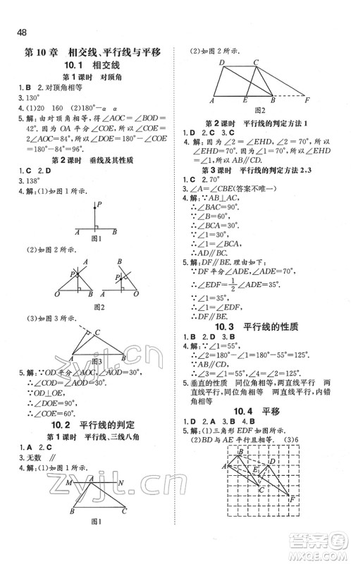 湖南教育出版社2022一本同步训练七年级数学下册HK沪科版安徽专版答案 湖南教育出版社2022一本同步训练七年级数学下册HK沪科版安徽专版答案
