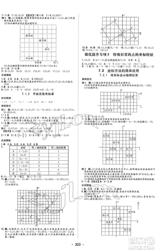 湖南教育出版社2022一本同步训练七年级数学下册RJ人教版重庆专版答案