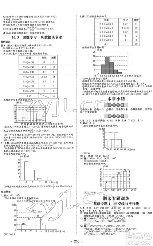 湖南教育出版社2022一本同步训练七年级数学下册RJ人教版重庆专版答案 湖南教育出版社2022一本同步训练七年级数学下册RJ人教版重庆专版答案