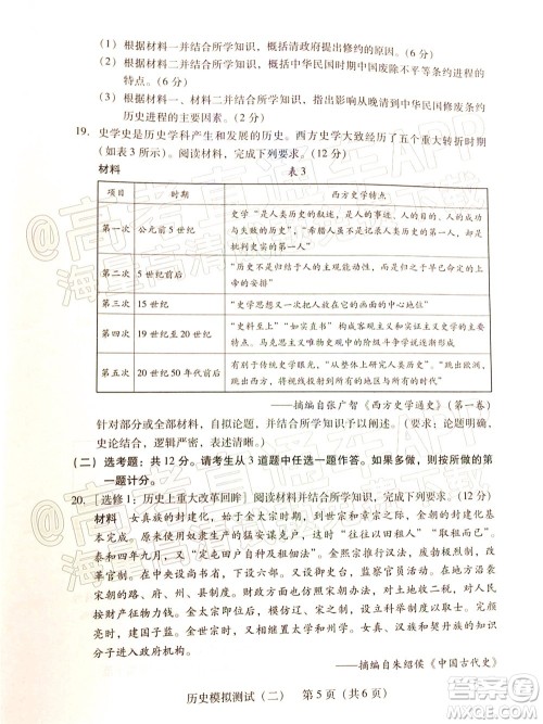 广东2022年普通高等学校招生全国统一考试模拟测试二历史试题及答案 广东2022年普通高等学校招生全国统一考试模拟测试二历史试题及答案